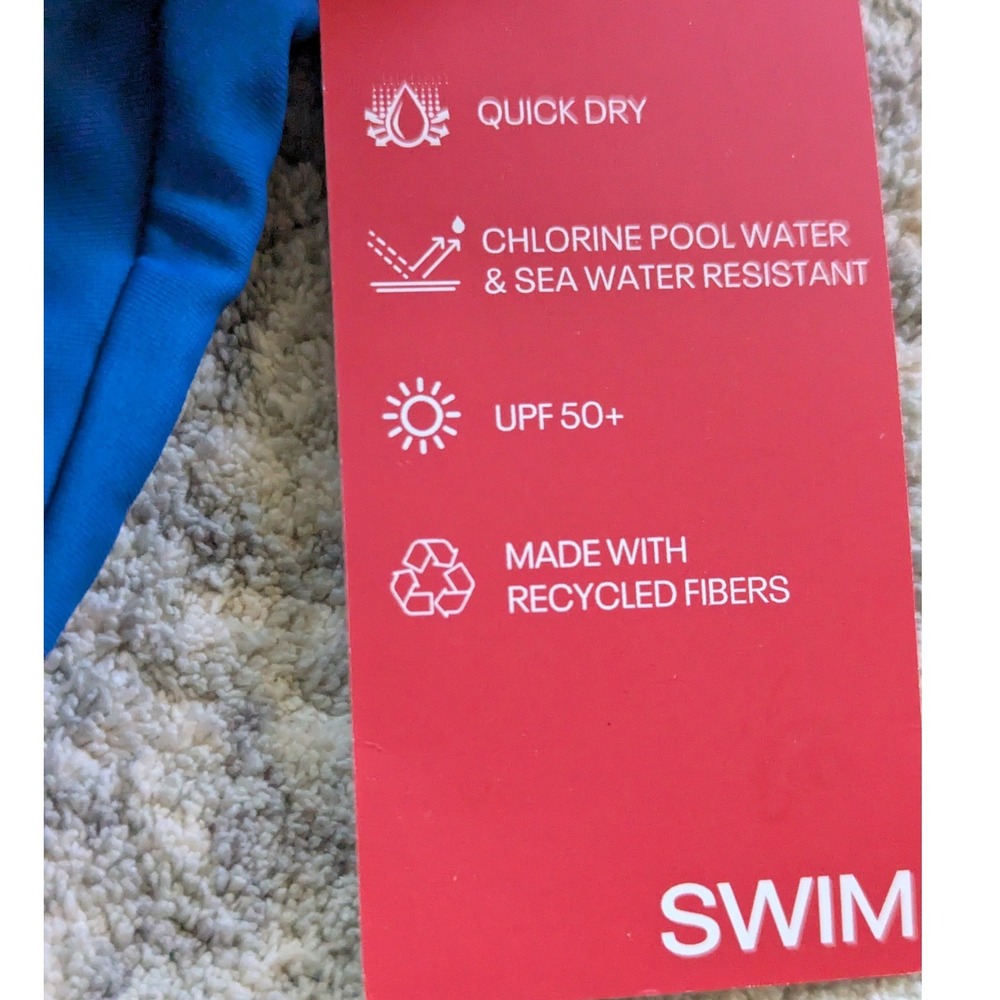 Reebok One Piece Swimsuit Women Sz L Blue Low Scoop Back NWT Lifeguard Swim Team - Picture 5 of 9